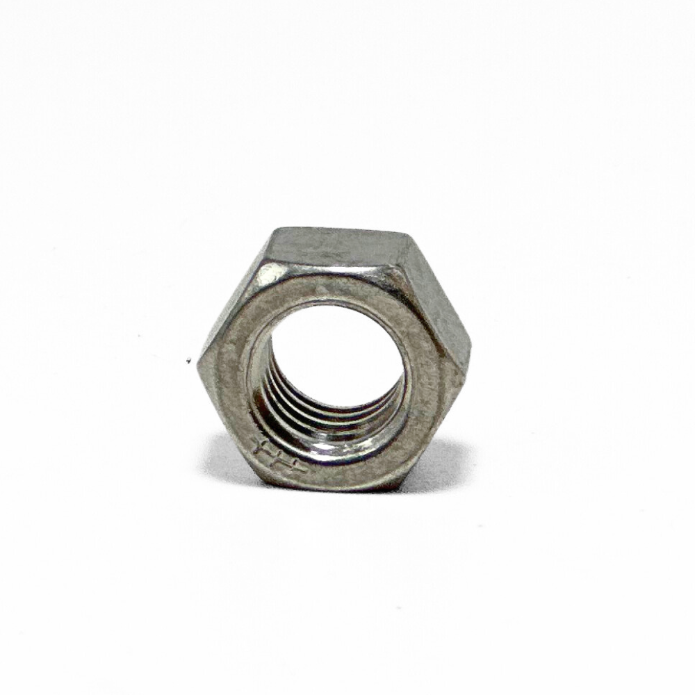 American Rod Company’s 304 Stainless Steel Hex Finish Nut, showcasing durable construction and corrosion resistance, essential for adhering to NFPA 780 and UL 96A standards in lightning protection installations.