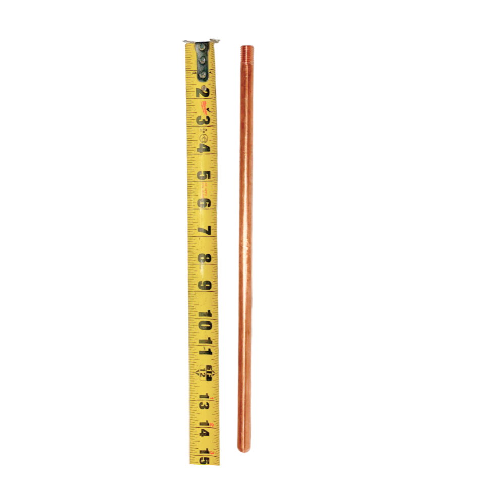 Copper lightning rod 15” length x 1/2” diameter  Lightning Protection Equipment UL-Listed Lightning Rod Lightning Conductor Electrical Grounding System Surge arrestor Lightning Rod Lightning Protection NFPA 780 LPI 175 UL96A