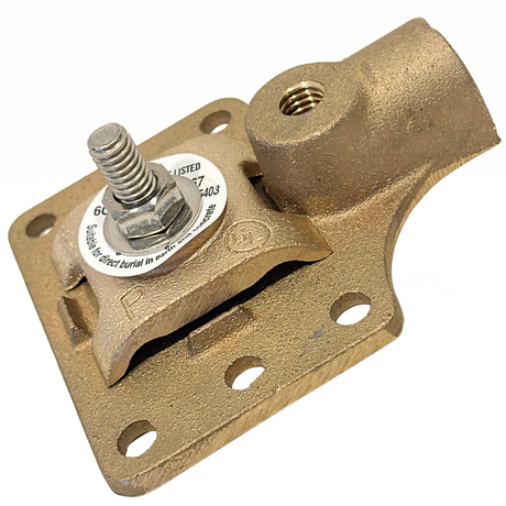 Cast copper lightning protection fitting
1/2 inch threaded air terminal mount
Roof edge lightning protection base
Side-mounted air terminal bracket
Top-mounted air terminal support
Corrosion-resistant copper hardware
Lightning protection roof hardware
Air terminal mounting bracket
Lightning protection conductor connector
NFPA 780 compliant hardware
UL Listed lightning protection components
LPI lightning protection accessories
Commercial lightning protection hardware
Residential lightning protection hardware