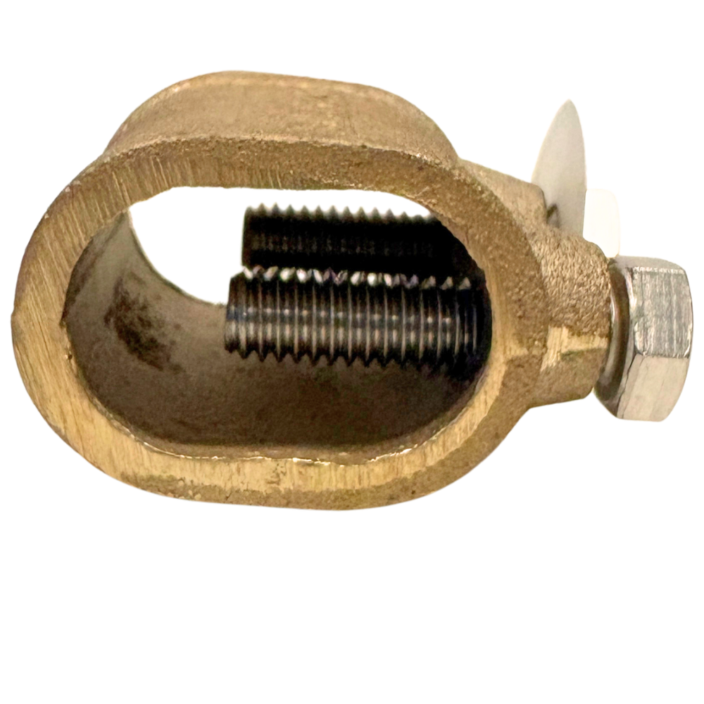 Two bolt grounding clamp
Bronze ground clamp
Ground rod grounding connector
Grounding wire to ground rod clamp
Grounding cable clamp
Grounding electrode conductor clamp
Heavy duty ground rod clamp
Bronze mechanical grounding connector
Direct burial grounding connector
Grounding and bonding hardware
Electrical grounding hardware
Grounding system connector
Copper conductor grounding clamp
Grounding conductor connector
Lightning protection ground clamp
Ground rod bonding connector
Bronze electrical connector
U