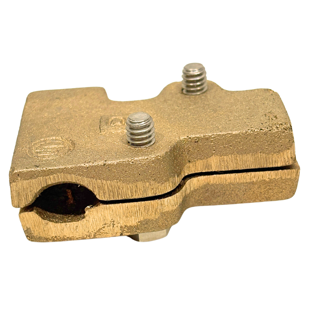 Copper Bolted T Splicer, Rod Connector, Lightning Protection Fitting, Lightning Protection Hardware, Lightning Protection System Parts, Copper Lightning Protection Hardware, Copper Lightning Protection Connector, Copper Lightning Rod Hardware, Grounding Connector, Copper Grounding Connector, Grounding Cable Connector, Grounding Conductor Connector, Copper Grounding Clamp, Bonding Connector, Copper Bonding Connector, Copper Bonding Clamp, Grounding and Bonding Hardware