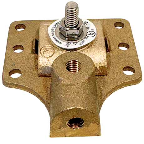Cast copper lightning protection fitting
1/2 inch threaded air terminal mount
Roof edge lightning protection base
Side-mounted air terminal bracket
Top-mounted air terminal support
Corrosion-resistant copper hardware
Lightning protection roof hardware
Air terminal mounting bracket
Lightning protection conductor connector
NFPA 780 compliant hardware
UL Listed lightning protection components
LPI lightning protection accessories
Commercial lightning protection hardware
Residential lightning protection hardware