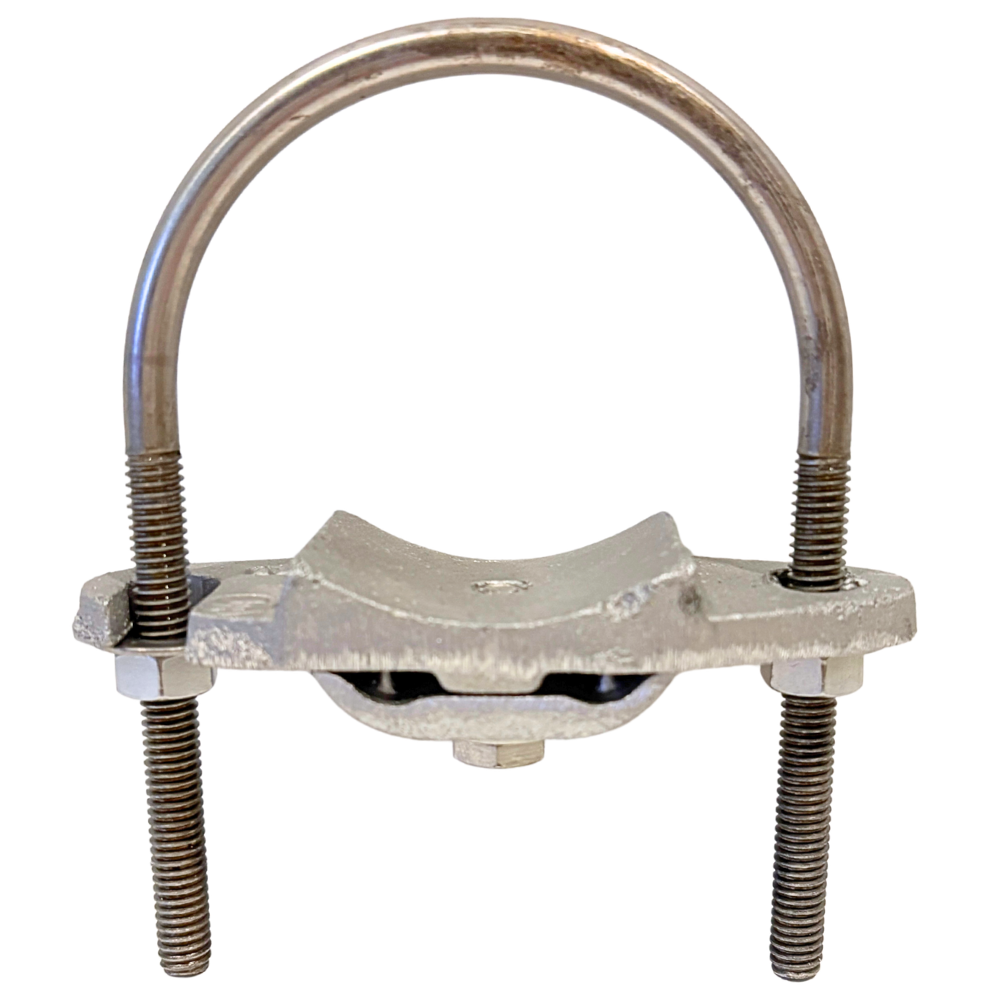 U-bolt pipe bonding connector
Aluminum lightning protection fitting
Round pipe bonding clamp
Metal pipe lightning protection
Grounding clamp for metal pipe
Lightning conductor pipe clamp
Aluminum conductor connector
Electrical bonding clamp
Lightning protection grounding hardware
Pipe and structural bonding connector
Heavy-duty aluminum grounding clamp
Lightning protection installation hardware
Bonding conductor attachment
Grounding and bonding connector
Commercial lightning protection hardware