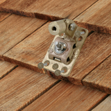 Installation example of American Rod Company’s Barbed Shank Nail with a universal base on a cedar shake roof, emphasizing the nail’s versatility and robust construction. This image highlights the nail’s role in ensuring a stable and durable connection in complex roofing materials for effective lightning protection