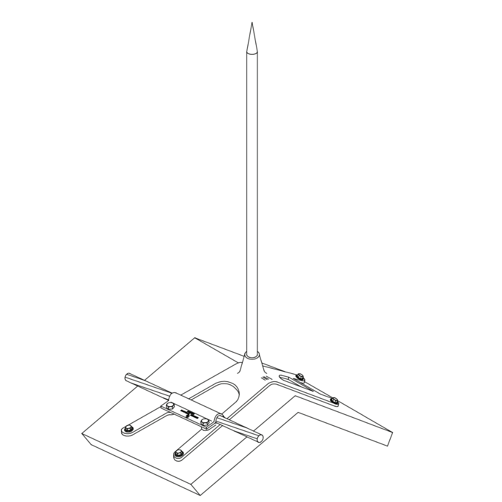 Aluminum 1/2" Ridge Saddle, specifically designed for ridge, flat, or sloping roofs Threaded for 1/2" diameter aluminum air terminals American Rod Company offers Lightning Protection Equipment UL-Listed Lightning Rod Lightning Conductor Electrical Grounding System Surge arrestor Lightning Rod Lightning Protection NFPA 780 LPI 175 UL96A