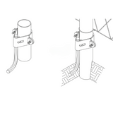 Cast Aluminum Pipe Bonding Clamp for securing main sized cables to pipes. Has 2 stainless steel 1/4” bolts for tension adjustment, rounded cap plates and a rounded insert for securing conductor. measures 5-1/2” x 1-1/2” Lightning Protection Equipment UL-Listed Lightning Rod Lightning Conductor Electrical Grounding System Surge arrestor Lightning Rod Lightning Protection NFPA 780 LPI 175 UL96A