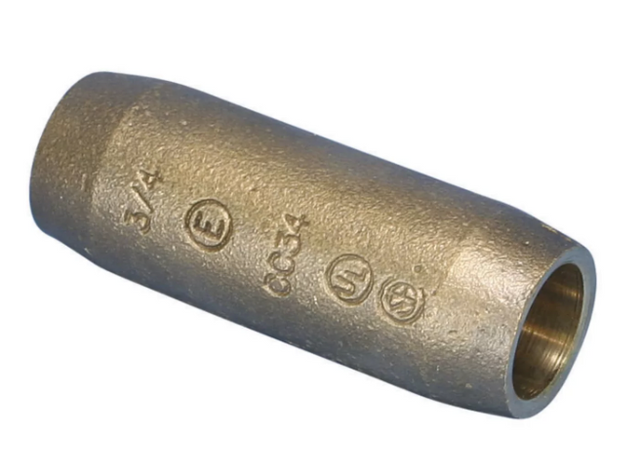 Rod Compression/support Compression Coupler for Ground Rod, Silicon Bronze, 3/4