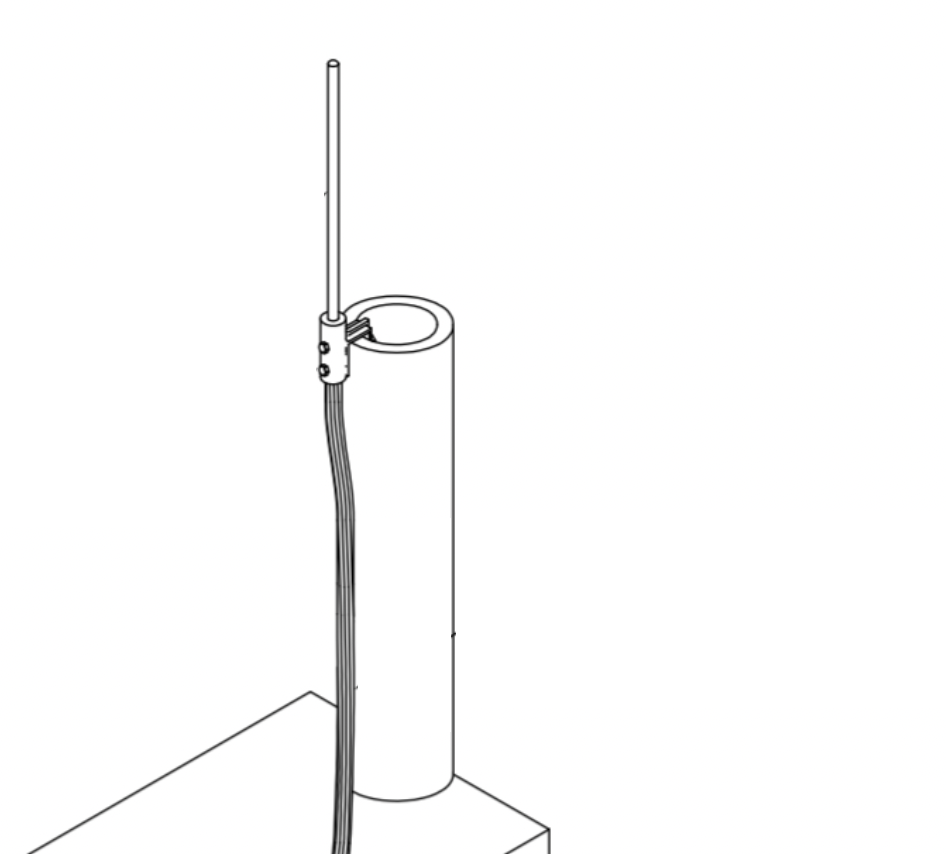 Cast Bronze Copper Flue mount base,  head and clamps designed specifically for Flue mounting with set bolts. Dimensions are 3-1/2” x 2” X3-3/4” Lightning Protection Equipment UL-Listed Lightning Rod Lightning Conductor Electrical Grounding System Surge arrestor Lightning Rod Lightning Protection NFPA 780 LPI 175 UL96A